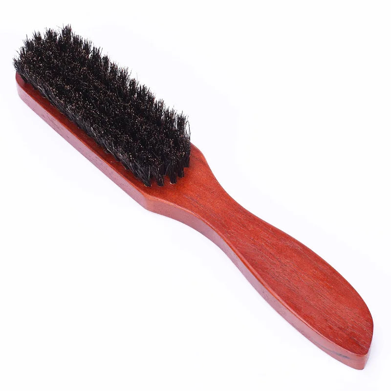 Men's Boar Bristle Beard Brush | Solid Wood Handle 22cm Beard Grooming Brush QXL