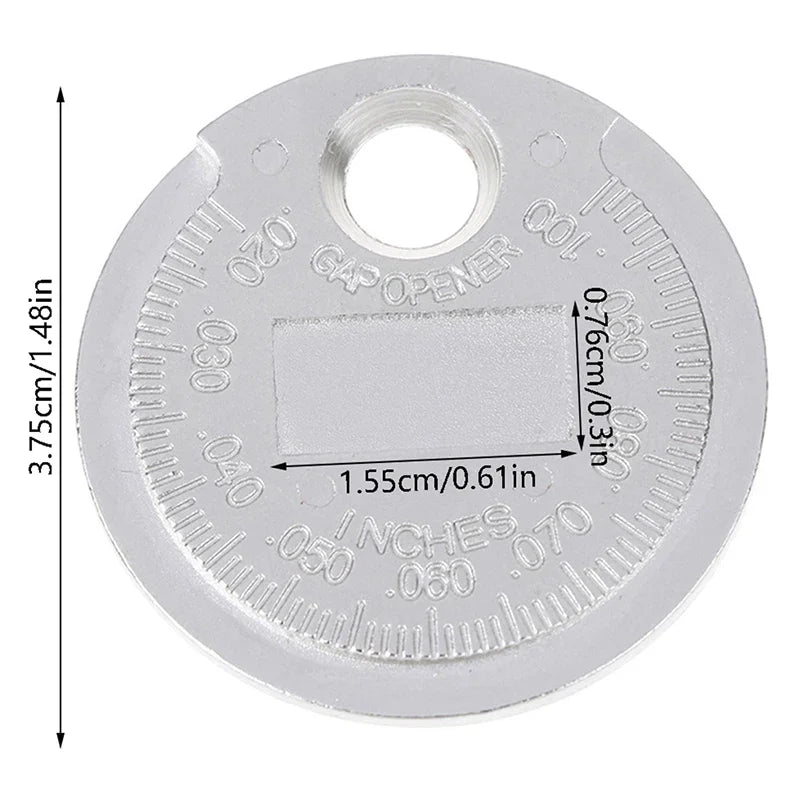 Coin-Type Spark Plug Gap Gauge Tool | 0.6–2.4mm Feeler Spark Plug Gap Gauge QXL