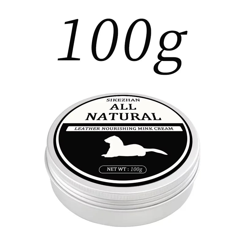 Natural Leather Mink Oil Cream | Sofa, Bag & Shoe Polish Leather Care Cream QXL 100g