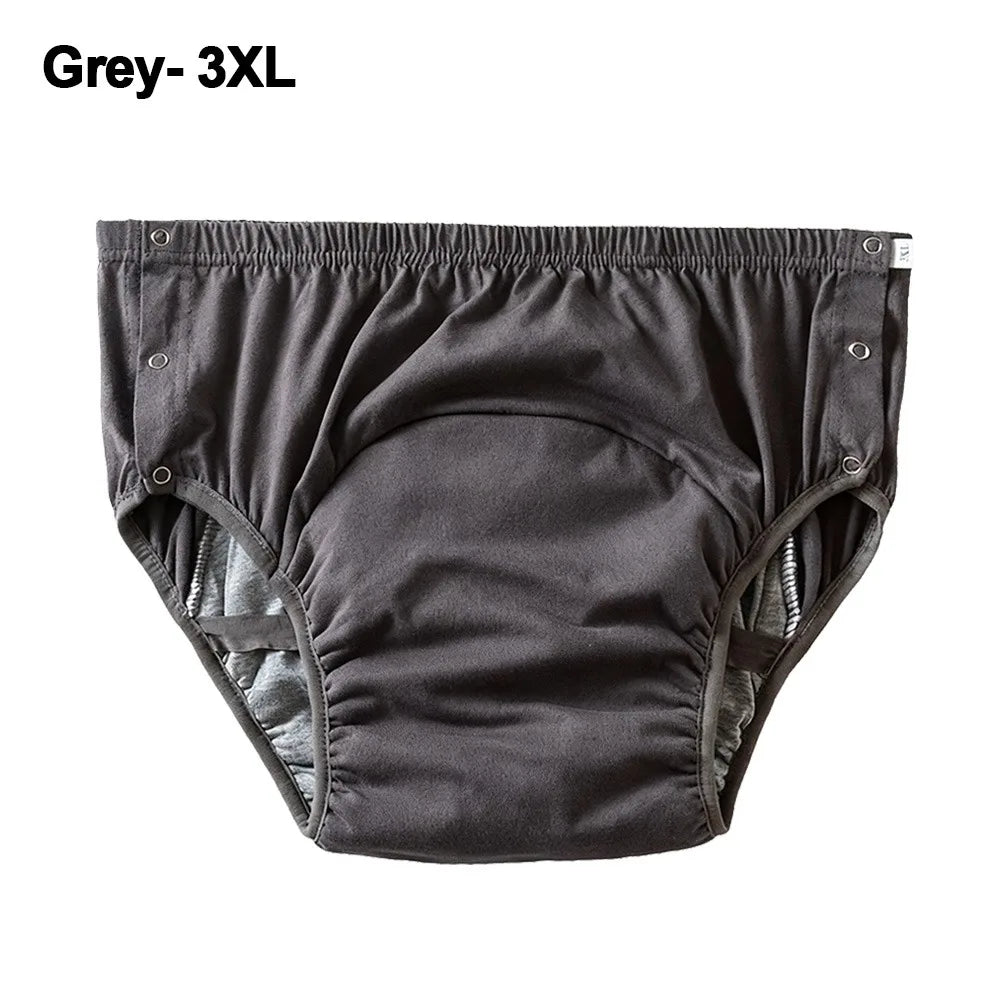 Pure Cotton Adult Incontinence Underwear | High Absorbency Incontinence Underwear QXL grey-3XL