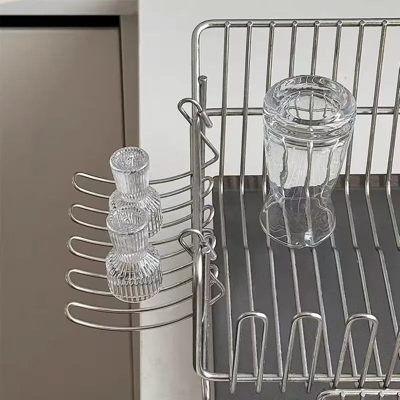 2-Pack Expandable Stainless Steel Draining Basket Hanging Rack Sink Draining Basket QXL
