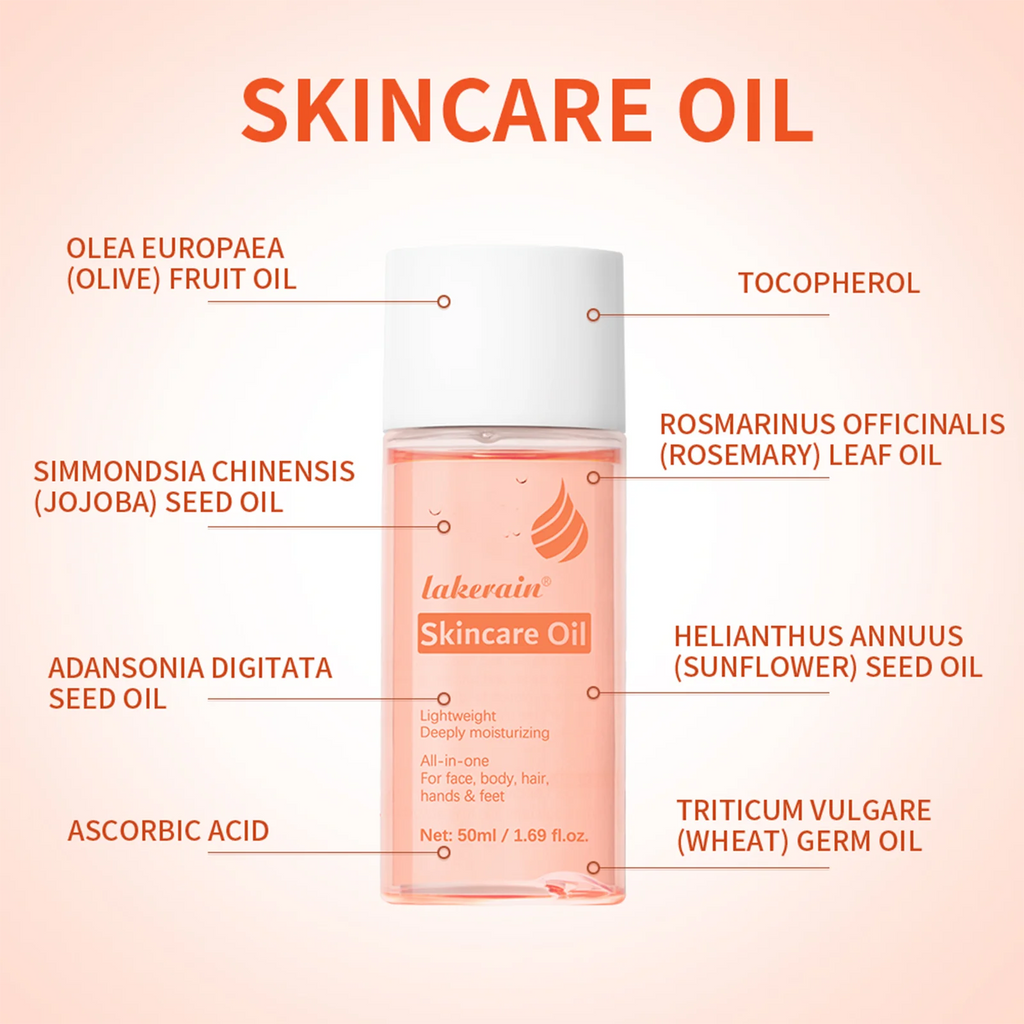 Lakerain Bio Skincare Oil – Vitamin A & E Face, Body & Hair Moisturizing Body Oil QXL
