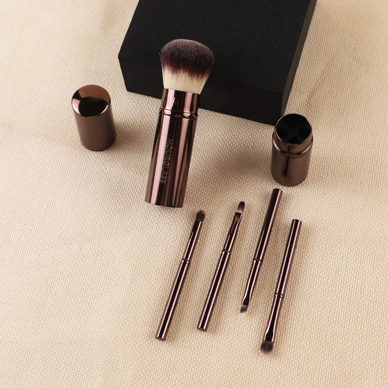 Hourglass 5-Piece Makeup Brush Set – Powder, Lip & Eyebrow Makeup Brush Set QXL