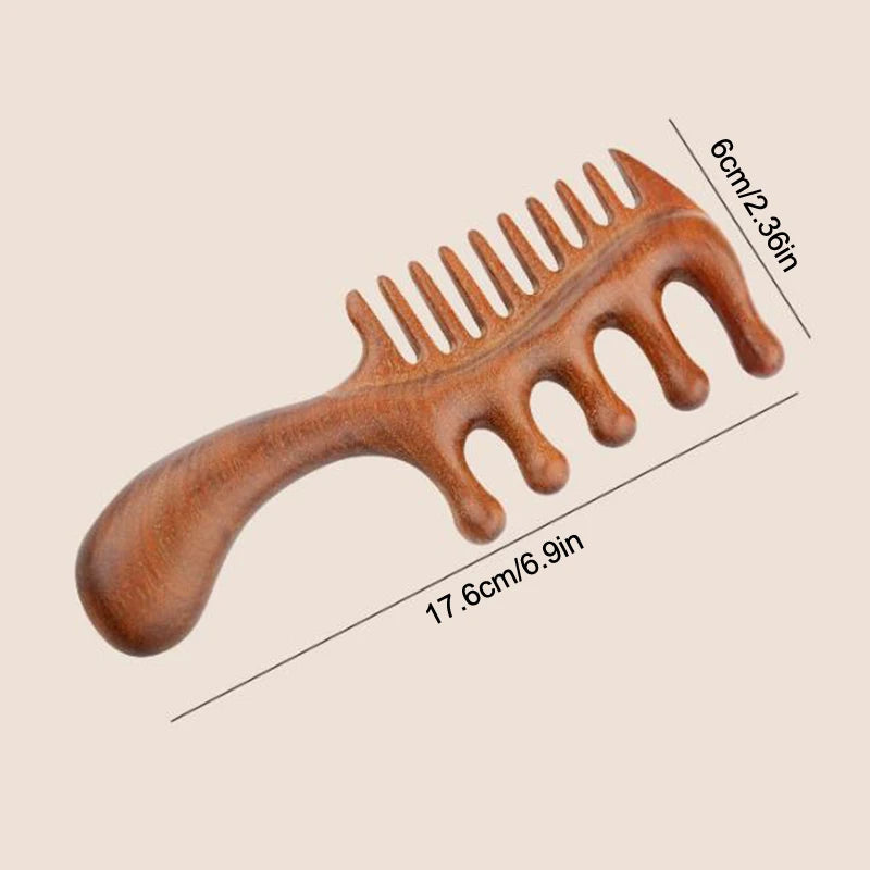 Sandalwood Double-Sided Scalp Massage & Detangling Comb Scalp Massage Comb QXL onesize