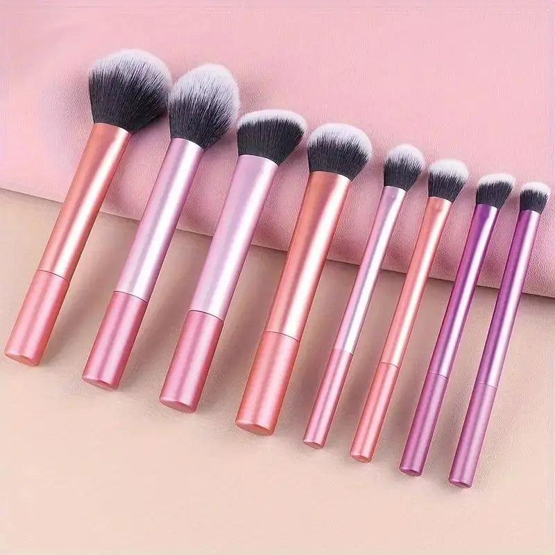 8-Piece Professional Makeup Brush Set | Synthetic Fiber Kit Makeup Brush Set QXL