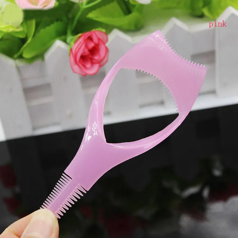 3-in-1 Mascara Shield, Eyeliner Guide & Eyebrow Stencil Tool Eye Makeup Tool QXL Pink 1Pc