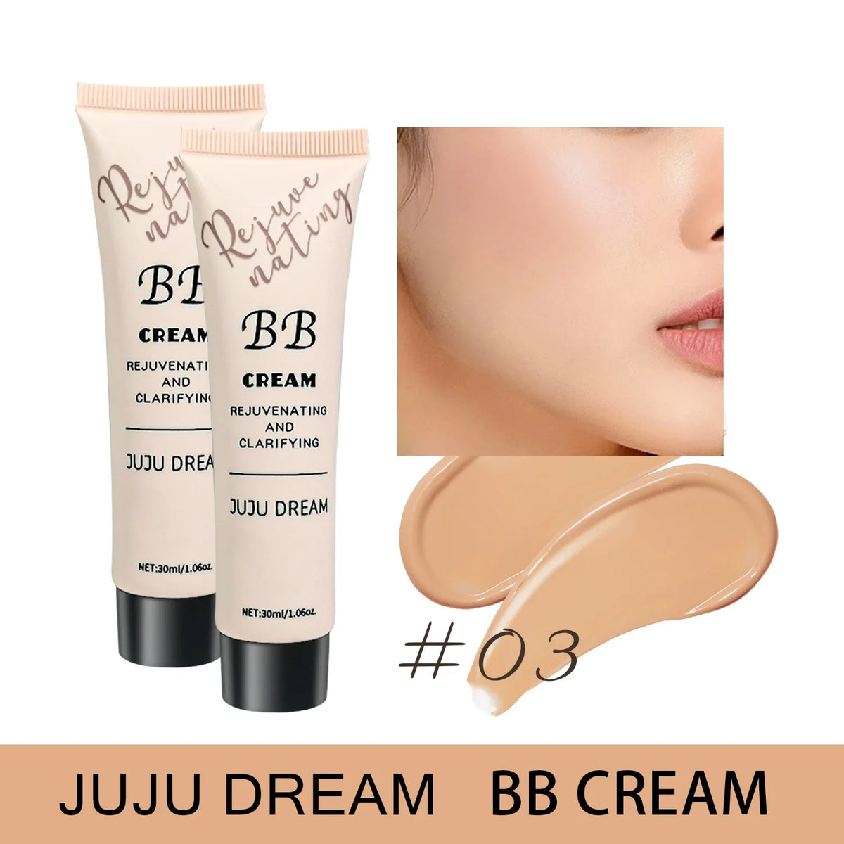 Waterproof BB Cream Foundation | 5 Shades, Full Coverage BB Cream Foundation QXL 9803-03