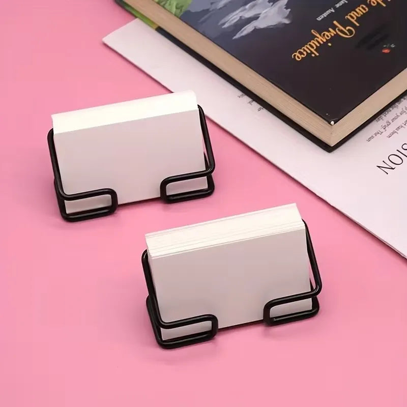 Iron Business Card Holder – Elegant Black & White Desk Stand Business Card Holder QXL