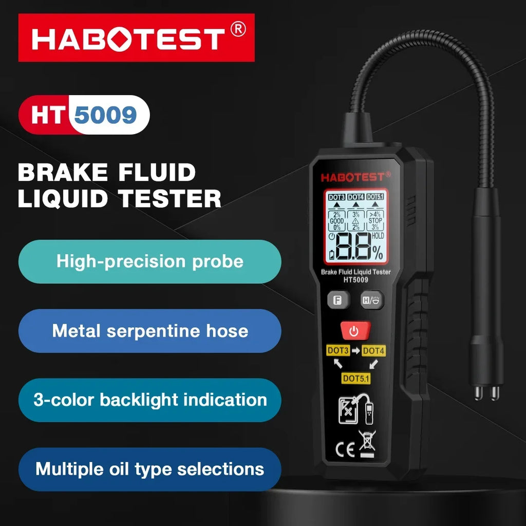 HABOTEST HT5009 Digital Brake Fluid Tester DOT3/DOT4/DOT5.1 Brake Fluid Tester QXL