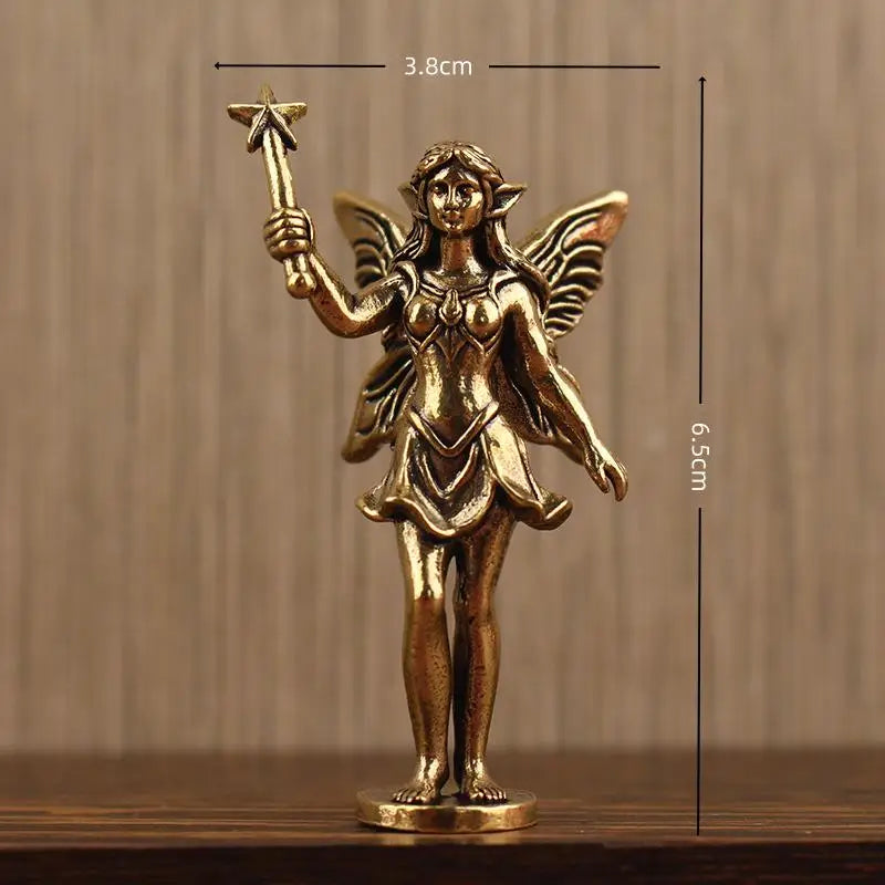 Retro Fairy Princess Brass Figure | Desktop Home Décor Ornament Decorative Figurine QXL A1