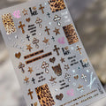 5D French Ballet Nail Stickers – White Lace Bow Flower Decals
