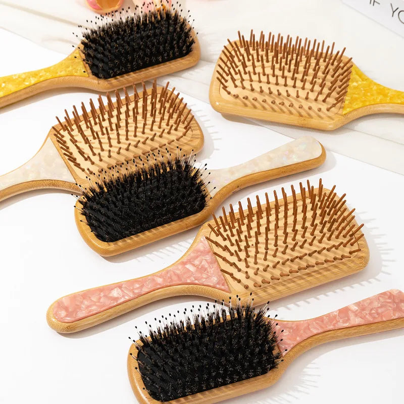 Bamboo Air Cushion Massage Comb – Smooth Detangling Hair Air Cushion Hair Comb QXL