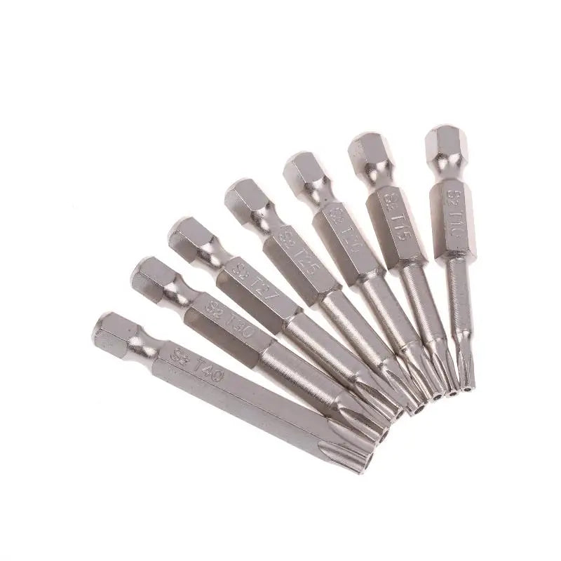 7-Pc S2 Magnetic Torx Screwdriver Bits T10–T40 | 1/4" Hex Torx Screwdriver Bits QXL