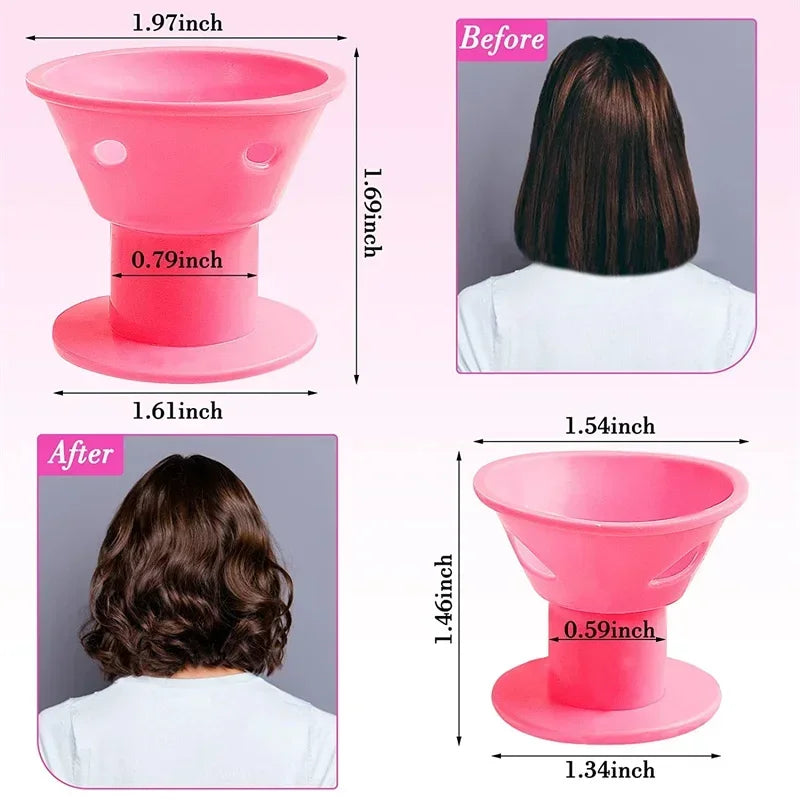 10-Pack Heatless Hair Curlers | Soft Silicone Wave Rollers Heatless Hair Curlers QXL