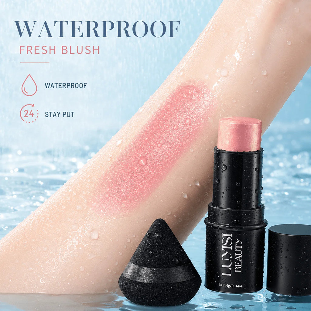 Creamy Waterproof Blush Stick | Natural Radiant Glow | 4g Cream Blush Stick QXL