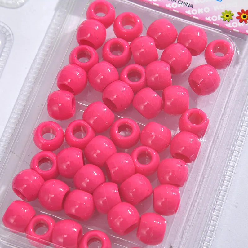 50-Pc Colorful Dreadlock Beads & Hair Braid Cuffs | 5mm Hole Hair Braid Beads QXL