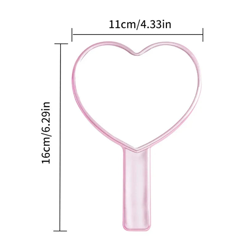 Heart-Shaped Handheld Makeup Mirror | Compact Vanity Mirror Handheld Makeup Mirror QXL