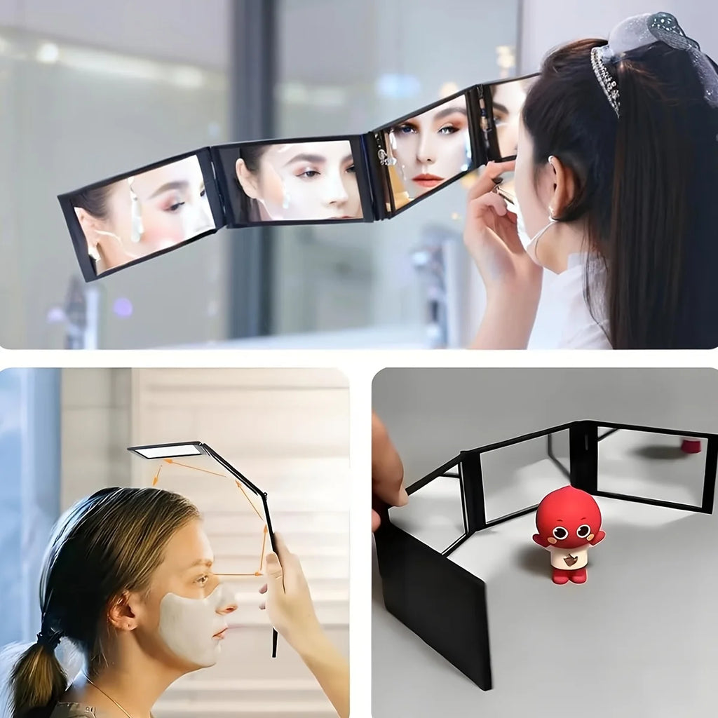4-Sided Folding Compact Mirror | Multi-Angle Portable Mirror Folding Compact Mirror QXL