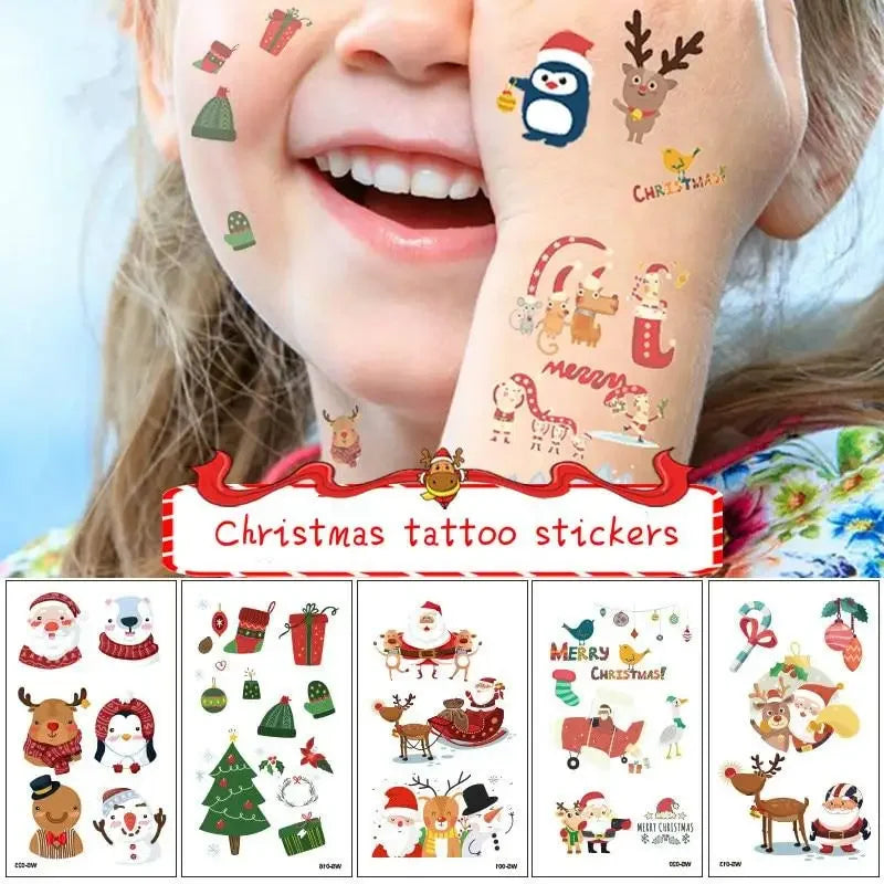 3D Christmas Temporary Tattoo Stickers | Glow-in-Dark Party Temporary Tattoo Stickers QXL