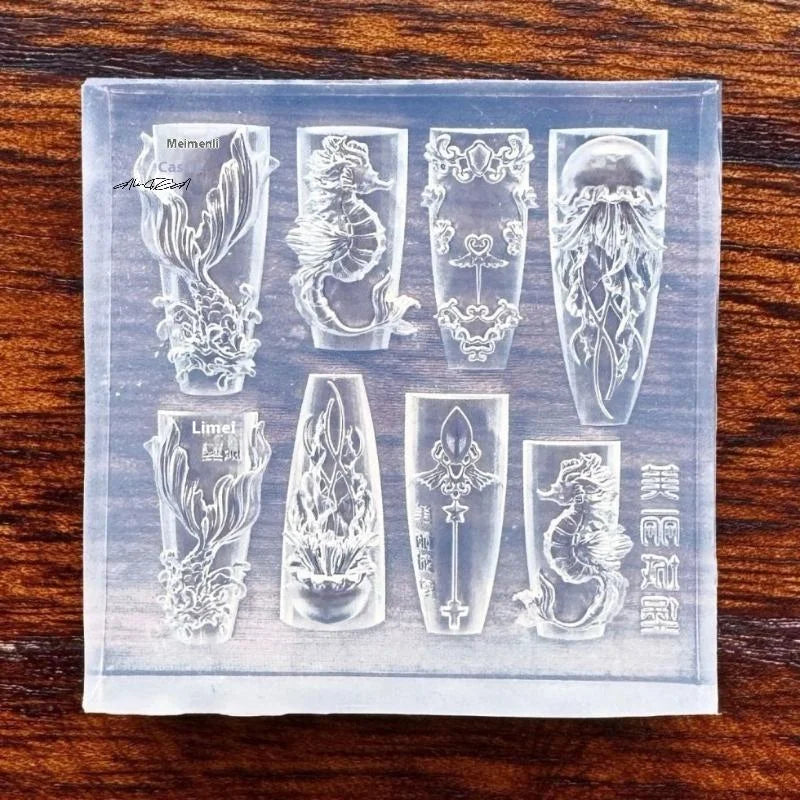 3D Silicone Nail Mold | Ocean Shell Starfish Jellyfish DIY Art Silicone Nail Mold QXL