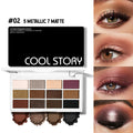 12-Color Eyeshadow Palette | Brown Nude Matte & Metallic Eyeshadow Palette QXL 02