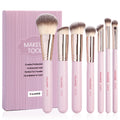 MAANGE 7-Piece Makeup Brush Set | Foundation, Blush & Eyeshadow Makeup Brush Set QXL Pink