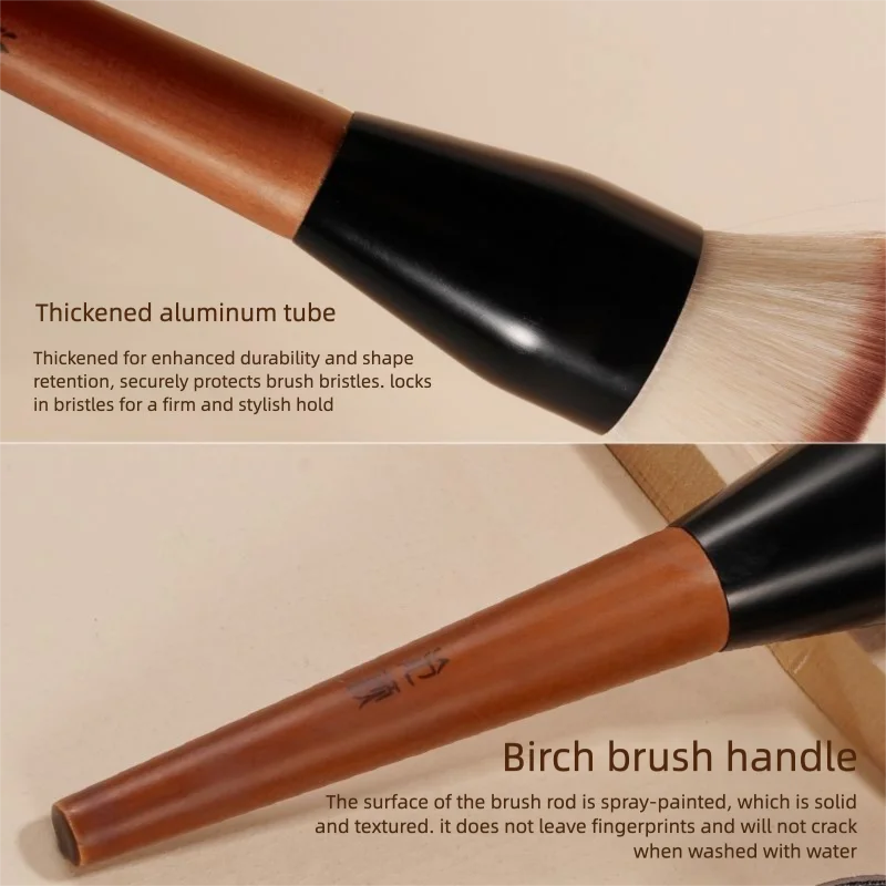 Fluffy Flat-Head Loose Powder Setting Brush | Soft Synthetic Powder Setting Brush QXL