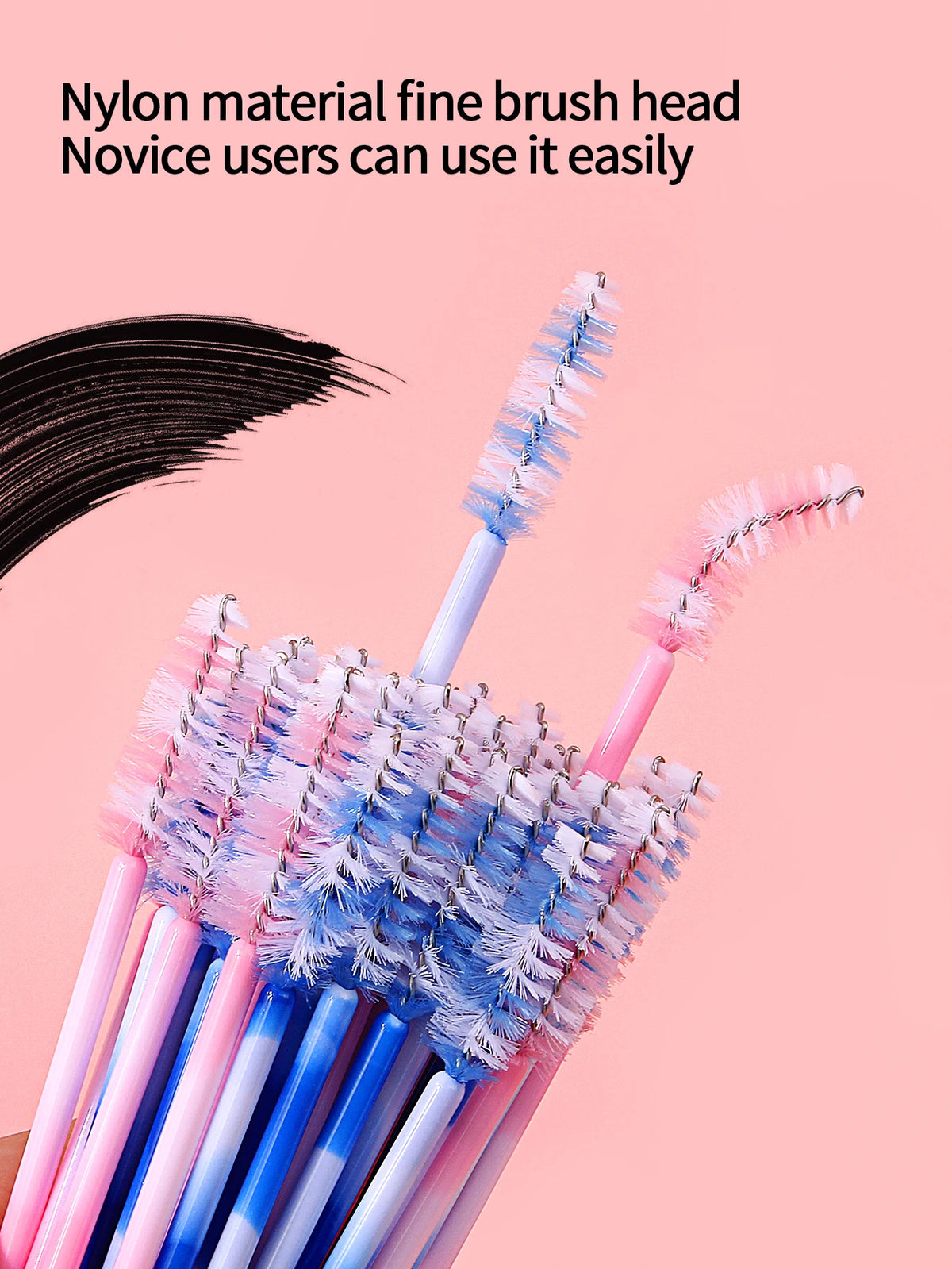 50-Pc Disposable Mascara Wands & Eyebrow Spiral Brushes Disposable Makeup Brushes QXL