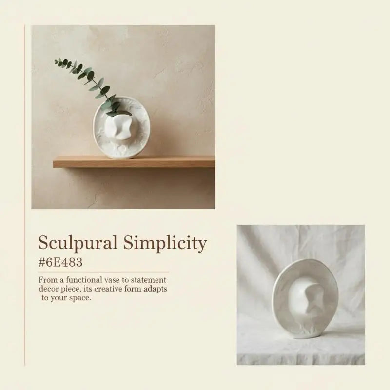 Handmade Ceramic Hat-Shaped Vase | Nordic Porcelain Decor Decorative Ceramic Vase QXL