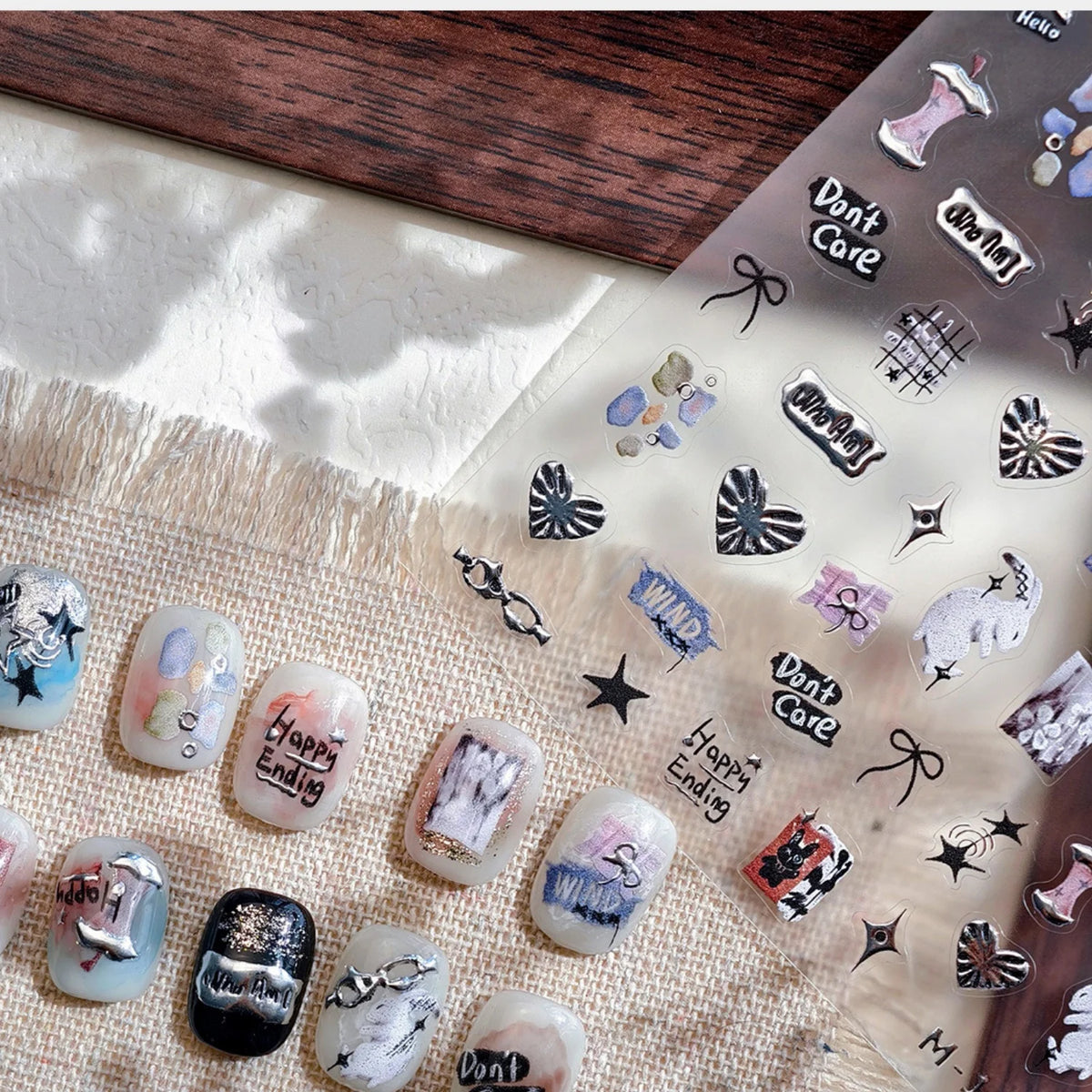 5D Self-Adhesive Nail Stickers & Manicure Decal Sheet Nail Art Stickers QXL