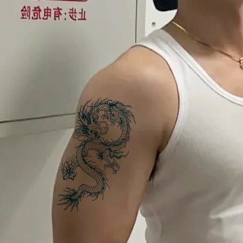Chinese Dragon Temporary Tattoo | Waterproof Water Transfer Temporary Tattoo QXL