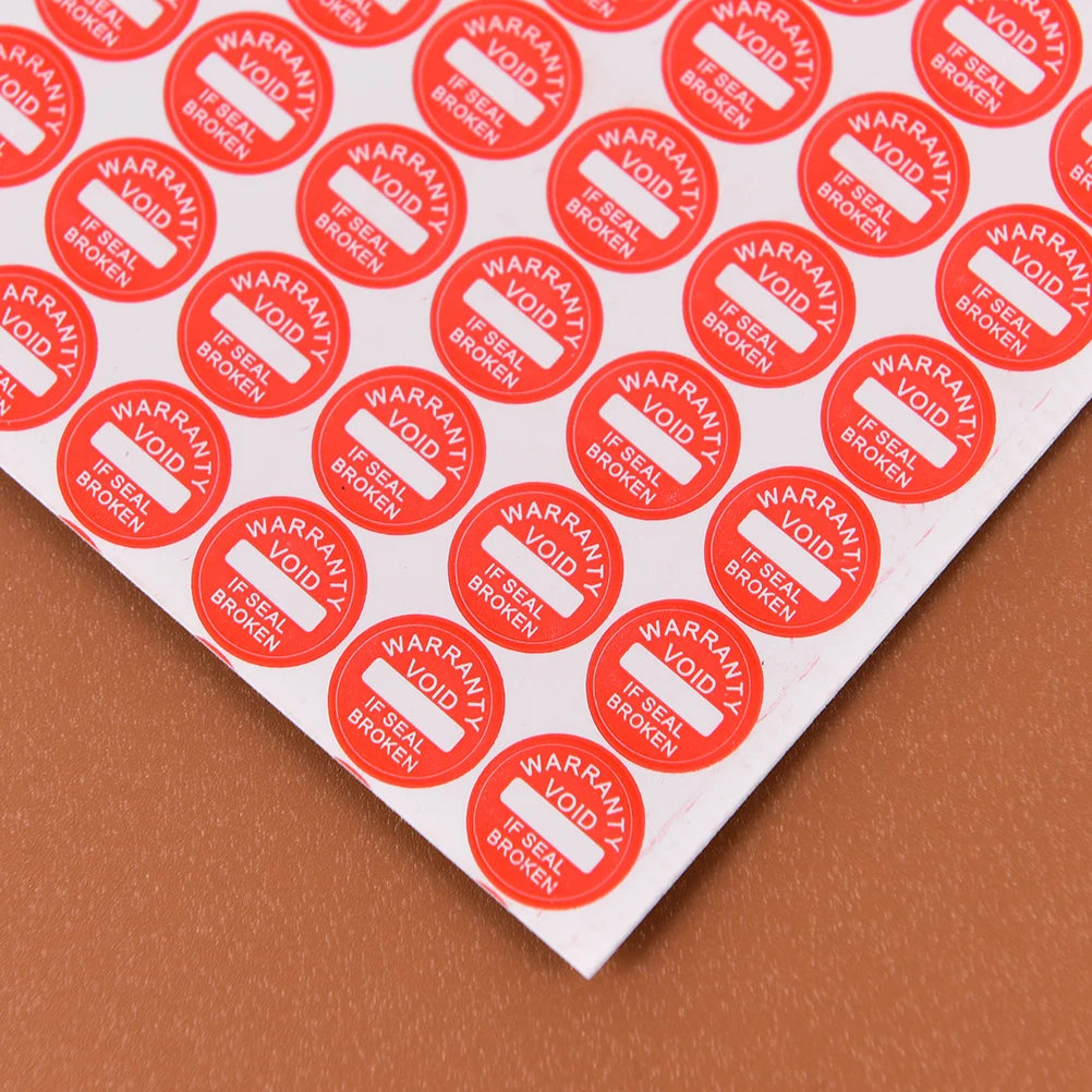 208-Pack 10mm VOID Fragile Warranty Seal Stickers – Red Tamper Evident Labels QXL