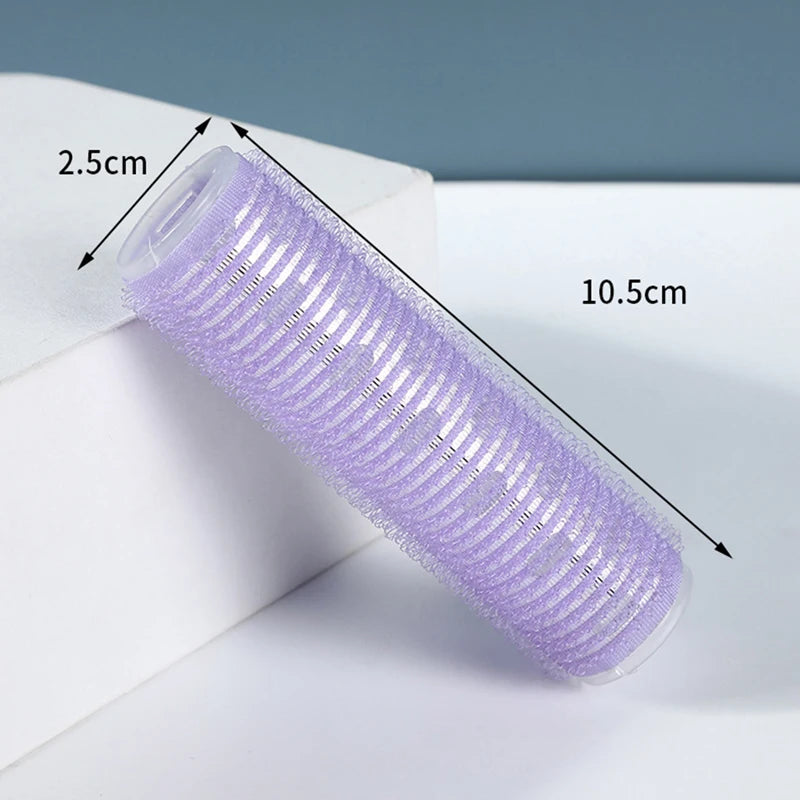 Self-Grip Magic Hair Rollers | No-Heat DIY Curling Tool Hair Roller Curler QXL 2.5cm Purple