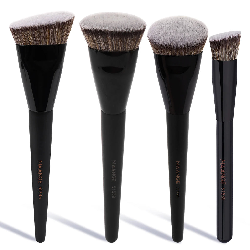4-Piece Makeup Brush Set | Foundation, Contour & Concealer Makeup Brush Set QXL