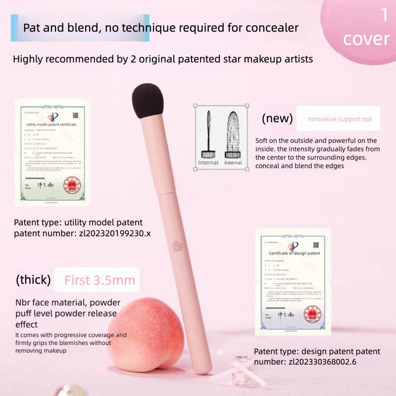 3-Piece Sponge Concealer Stick, Foundation Brush & Puff Set Makeup Applicator Set QXL