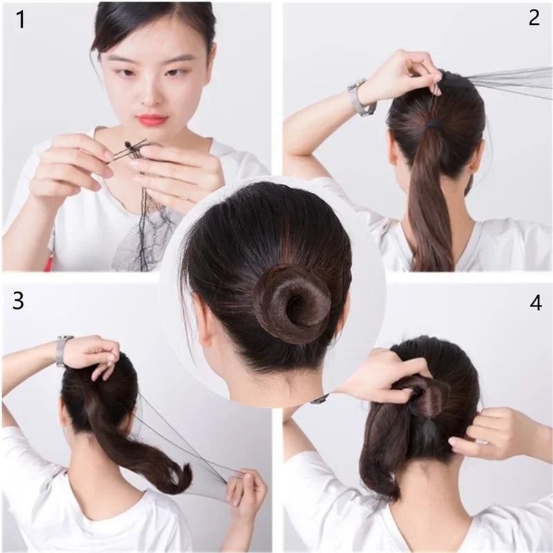 20-Pack Nylon Bun Hair Nets | 4 Colors, 5mm Mesh Hairnets Hair Net Set QXL