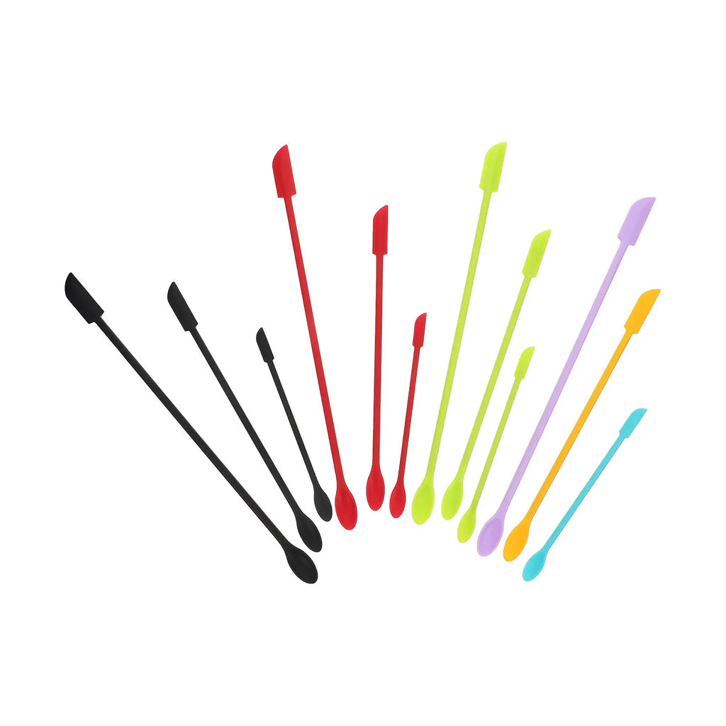 12-Piece Silicone Jar Spatula Set | Mini Bottle Scraper Silicone Spatula Set QXL