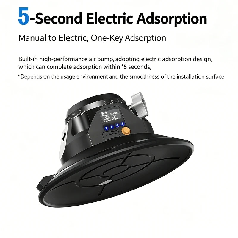 360° Electric Suction Cup Camera Mount for Cars | 35kg Load Camera Suction Mount QXL
