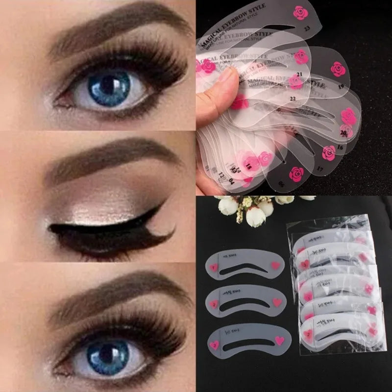 24-Piece Reusable Eyebrow Stencil Kit | DIY Brow Templates Eyebrow Stencil Kit QXL