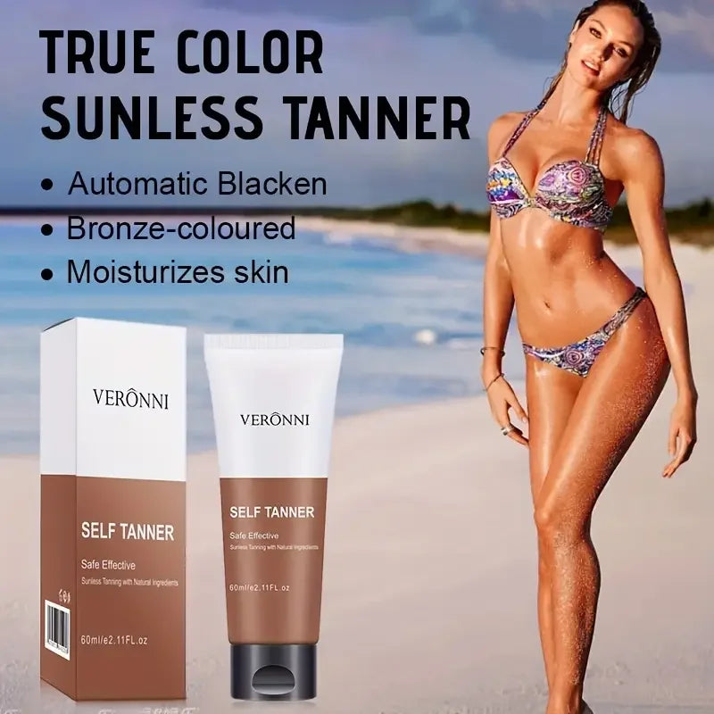 VERONNI Self-Tanning Cream & Glove Set | Streak-Free, 60ml Self-Tanning Cream Set QXL