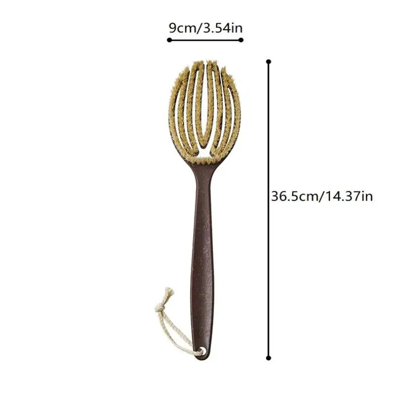 Long-Handle Bath Brush | Soft Boar Bristle Body Scrubber Bath Body Brush QXL onesize
