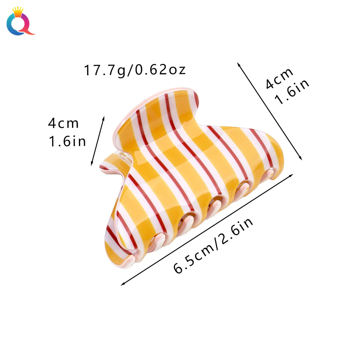 PVC Color Striped Shark Hair Claw Clip | Women's Updo Hair Claw Clip QXL