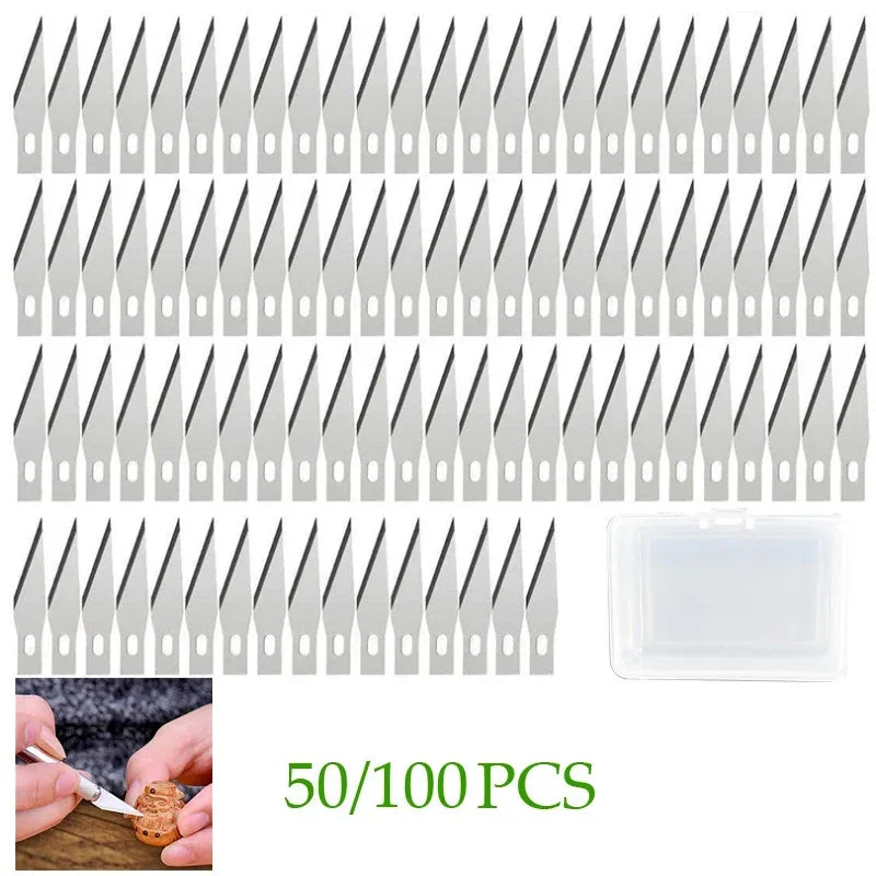100/50-Pack #11 Carbon Steel Wood Carving Craft Blades Carving Blade Set QXL