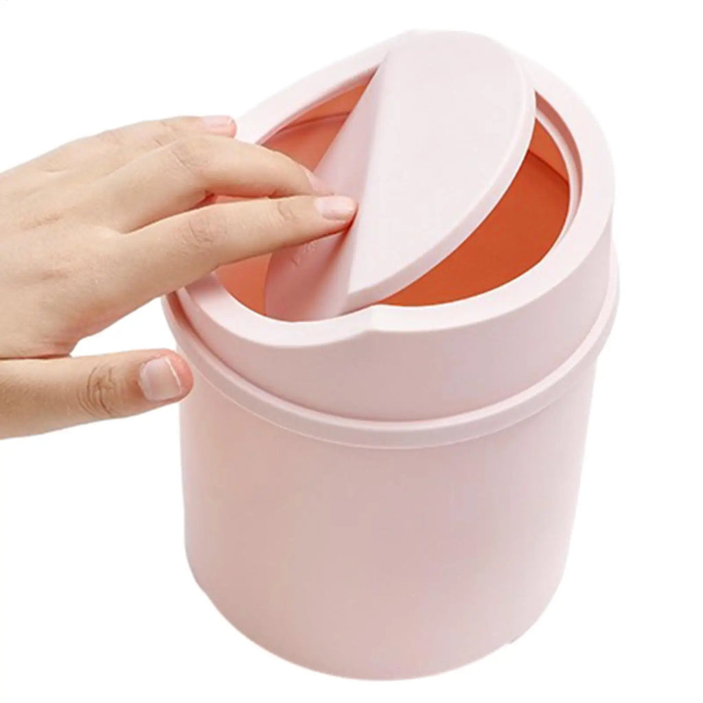 Mini Desktop Trash Can with Flip Lid | Portable Wastebasket Desktop Trash Can QXL
