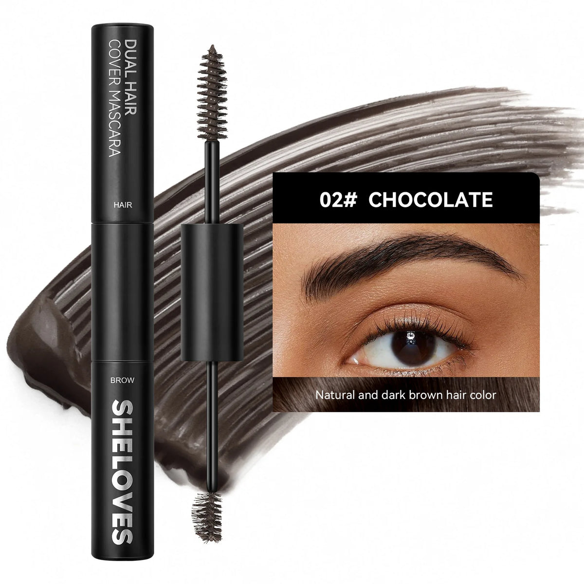 2-in-1 Hairline Pencil & Grey Hair Coverage Pen | Waterproof Hair Colour Pen QXL 02 Chocolate