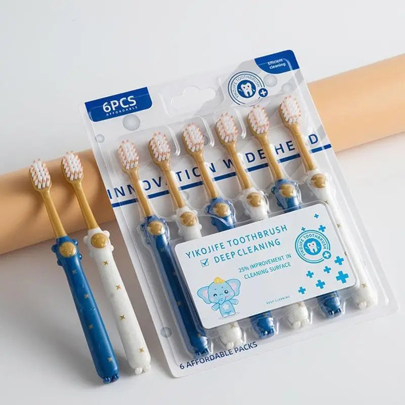 AACAR Soft Bristle Toothbrush | W-Shape Deep Clean 1 or 6 Pack Manual Toothbrush Set QXL
