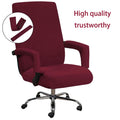 Stretch Polar Fleece Office Chair Cover | 5 Colors Anti-Static Office Chair Cover QXL Wine red L