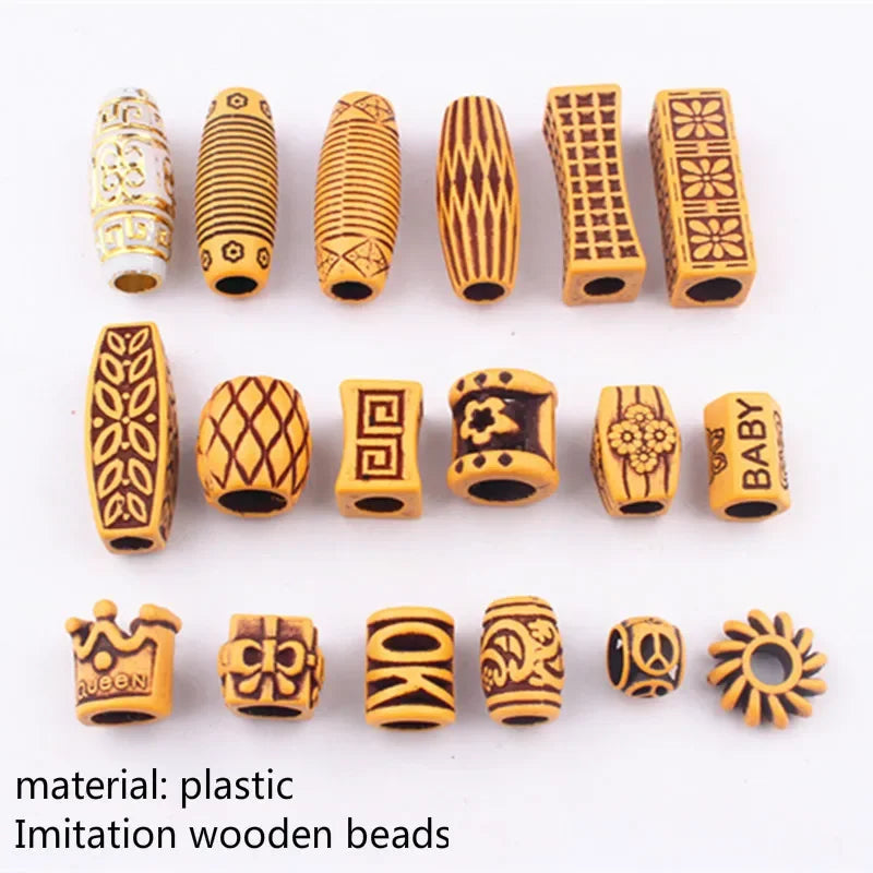 10-Pack Dreadlock Beads | 6mm Plastic Braiding Hair Jewelry Hair Braiding Beads QXL