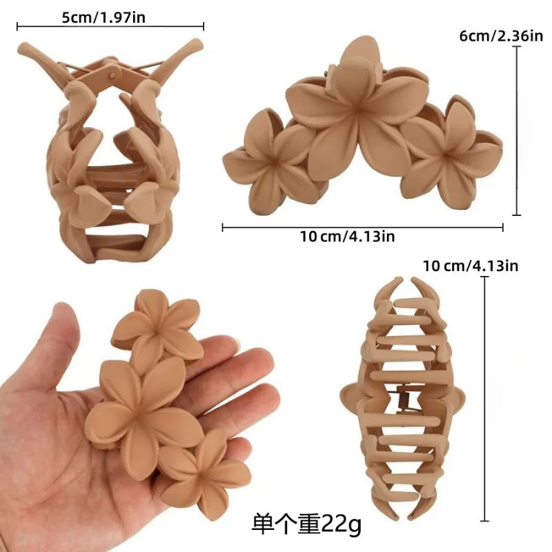 Vintage Flower Frosted Shark Claw Clip | Hair Accessory Hair Claw Clip QXL