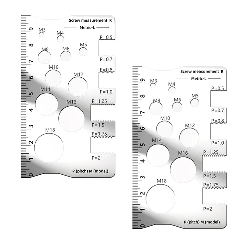 Stainless Steel Thread Pitch Gauge | Screw & Bolt Measuring Tool Thread Pitch Gauge QXL 2pcs